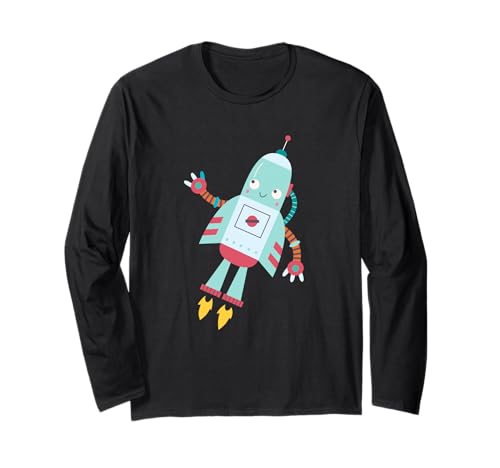 Roboter Kinder Jungen Mädchen Kleinkind Niedlicher Roboter Zukunft Ingenieur Langarmshirt von Robot Designs for Kids Boys Girls