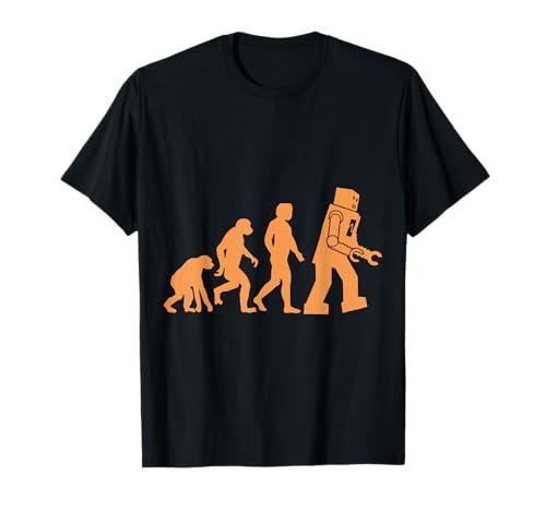 Prehistoric Ape to Monkey to Man to Robot Evolution T-Shirt Prehistoric Ape to Monkey to Man to Robot Evolution T-Shirt von Robot Evolution