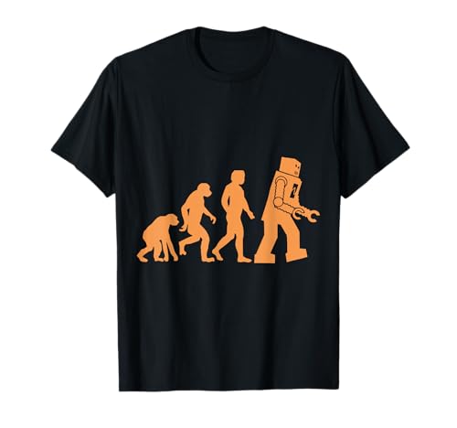 Prehistoric Ape to Monkey to Man to Robot Evolution T-Shirt Prehistoric Ape to Monkey to Man to Robot Evolution T-Shirt von Robot Evolution