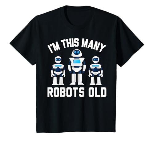 I'm This Many Robots Old Robotics 3. Geburtstagsfeier für Kinder T-Shirt von Robot Robotics 3rd Birthday Gifts Co.