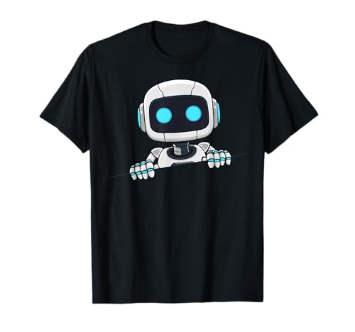 Niedliches Robotergesicht Sieht aus zerrissenem Stoff AI Roboter Kinder T-Shirt von Robot face torn fabric