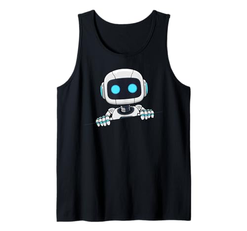 Niedliches Robotergesicht Sieht aus zerrissenem Stoff AI Roboter Kinder Tank Top von Robot face torn fabric