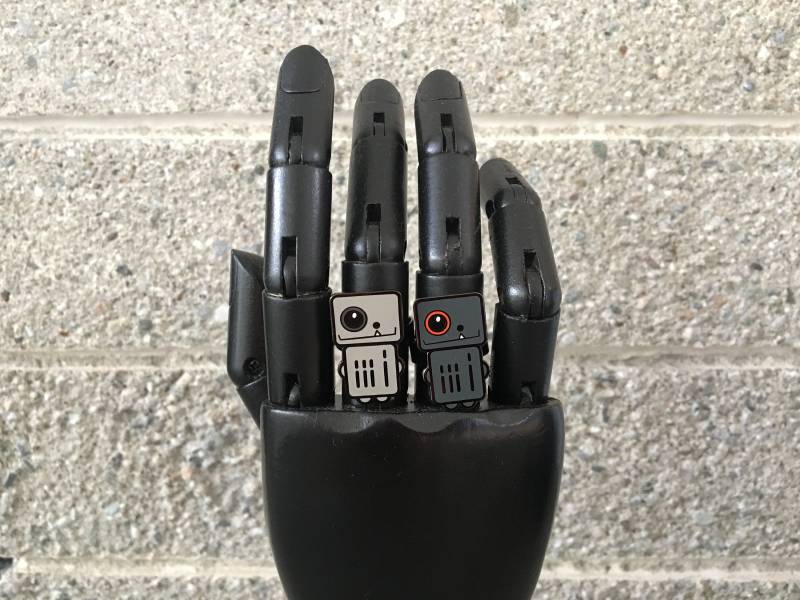 Ring Bundle, Roboter Schmuck, Verstellbare Ringe, Weiß & Grau, Set, Süßes Paar, Retro Minimal Look, Neutrale Töne von RobotaProject