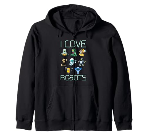 I Love Robots Roboter-Geschenke für Kinder Kapuzenjacke I Love Robots Roboter-Geschenke für Kinder Kapuzenjacke von Roboter Geschenke für Kinder Design