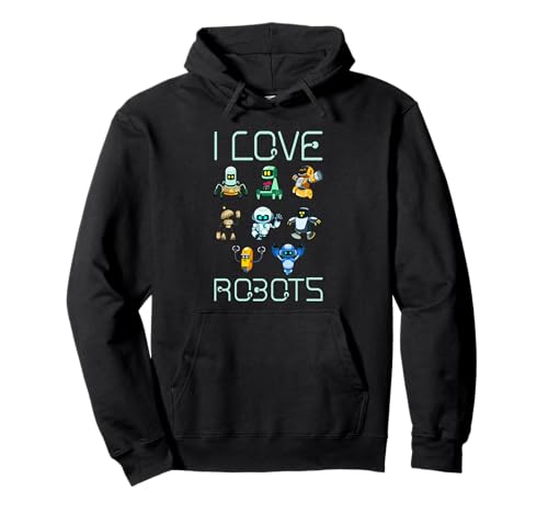 I Love Robots Roboter-Geschenke für Kinder Pullover Hoodie von Roboter Geschenke für Kinder Design