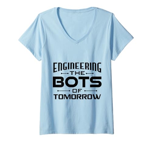 Damen AI Robotics Geek Tech Humor Roboter T-Shirt mit V-Ausschnitt Damen AI Robotics Geek Tech Humor Roboter T-Shirt mit V-Ausschnitt von Robotics Designs
