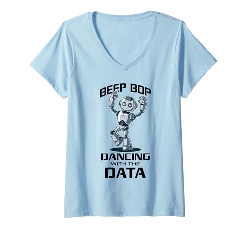 Damen AI Robotics Geek Tech Humor Roboter T-Shirt mit V-Ausschnitt Damen AI Robotics Geek Tech Humor Roboter T-Shirt mit V-Ausschnitt von Robotics Designs