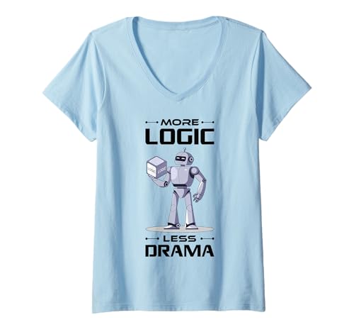 Damen AI Robotics Geek Tech Humor Roboter T-Shirt mit V-Ausschnitt Damen AI Robotics Geek Tech Humor Roboter T-Shirt mit V-Ausschnitt von Robotics Designs
