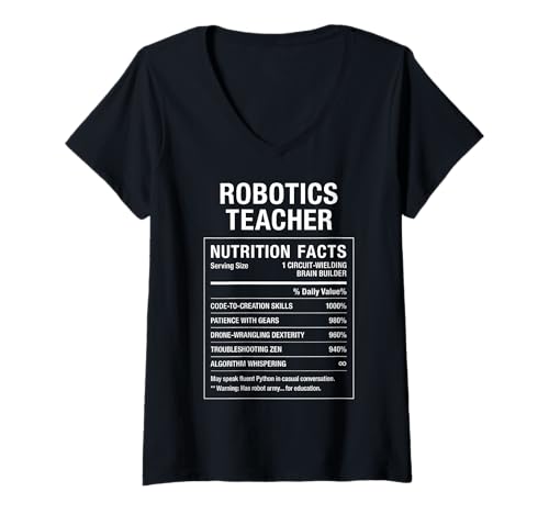 Damen Fakten zum Lehrer Robotik T-Shirt mit V-Ausschnitt Damen Fakten zum Lehrer Robotik T-Shirt mit V-Ausschnitt von Robotics Teacher Facts Funny Gifts