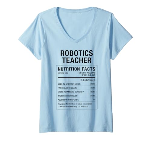 Damen Fakten zum Lehrer Robotik T-Shirt mit V-Ausschnitt Damen Fakten zum Lehrer Robotik T-Shirt mit V-Ausschnitt von Robotics Teacher Facts Funny Gifts