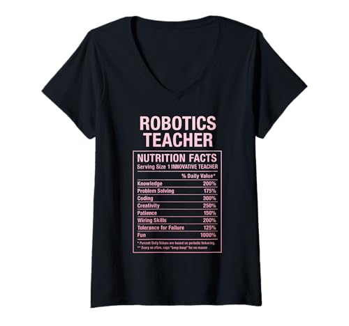 Damen Fakten zum Lehrer Robotik T-Shirt mit V-Ausschnitt Damen Fakten zum Lehrer Robotik T-Shirt mit V-Ausschnitt von Robotics Teacher Facts Gifts