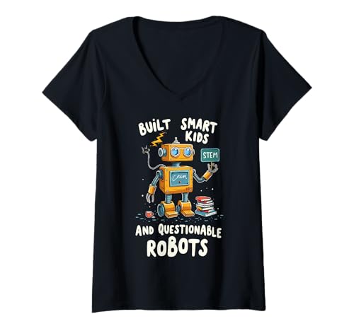Damen Robotiklehrer Lustige Robotiklehrer T-Shirt mit V-Ausschnitt Damen Robotiklehrer Lustige Robotiklehrer T-Shirt mit V-Ausschnitt von Robotics Teacher Funny Robotics instructors Tees