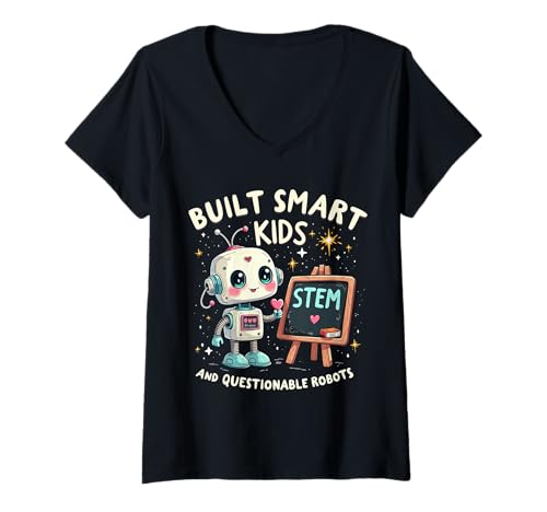 Damen Robotik Lehrer Lustige Kawaii Robotik Lehrer T-Shirt mit V-Ausschnitt Damen Robotik Lehrer Lustige Kawaii Robotik Lehrer T-Shirt mit V-Ausschnitt von Robotics Teacher Kawaii Robotics instructors Gifts