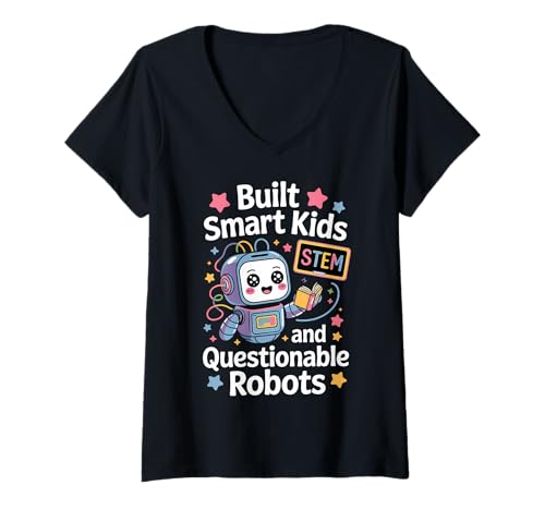 Damen Robotik Lehrer Lustige Kawaii Robotik Lehrer T-Shirt mit V-Ausschnitt Damen Robotik Lehrer Lustige Kawaii Robotik Lehrer T-Shirt mit V-Ausschnitt von Robotics Teacher Kawaii Robotics instructors Tees
