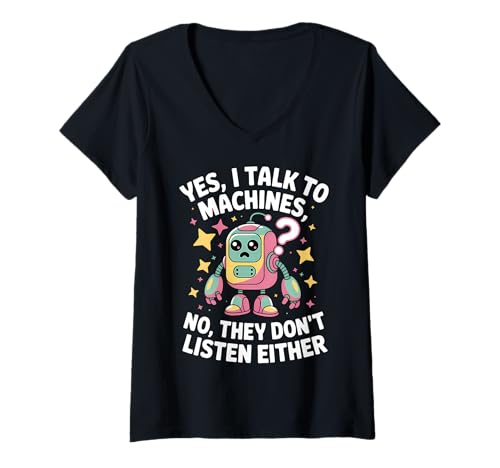 Damen Robotiklehrer Kawaii Robotiklehrer T-Shirt mit V-Ausschnitt Damen Robotiklehrer Kawaii Robotiklehrer T-Shirt mit V-Ausschnitt von Robotics Teacher Kawaii Robotics instructors Tees