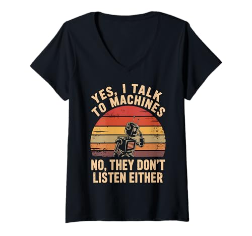 Damen Robotik Lehrer Vintage Robotik Lehrer T-Shirt mit V-Ausschnitt Damen Robotik Lehrer Vintage Robotik Lehrer T-Shirt mit V-Ausschnitt von Robotics Teacher Vintage Robotics instructors Tees