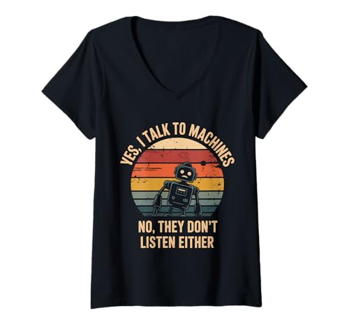 Damen Robotik Lehrer Vintage Robotik Lehrer T-Shirt mit V-Ausschnitt Damen Robotik Lehrer Vintage Robotik Lehrer T-Shirt mit V-Ausschnitt von Robotics Teacher Vintage Robotics instructors Tees