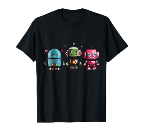 3 niedliche Roboter, Kinder Roboter T-Shirt 3 niedliche Roboter, Kinder Roboter T-Shirt von Robots, Space Tech and Robotics