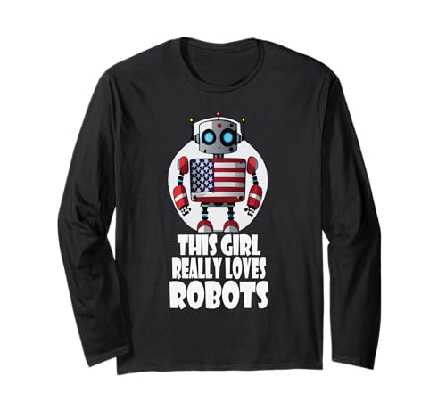 Dieses Mädchen liebt Roboter wirklich, Robotik für Kinder Roboter Langarmshirt Dieses Mädchen liebt Roboter wirklich, Robotik für Kinder Roboter Langarmshirt von Robots, Space Tech and Robotics