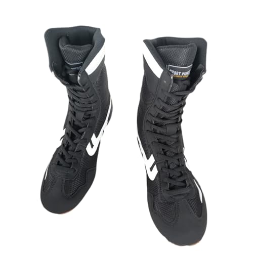 Boxstiefel Boxing Shoes,Boxschuhe FüR Jugendliche,Herren-Wrestling-Schuhe,Leichte Boxschuhe,Atmungsaktiv Und rutschfest FüR Erwachsene,Geeignet Für Boxen,Ringen,Grappling,KäMpfen von RobustWeg