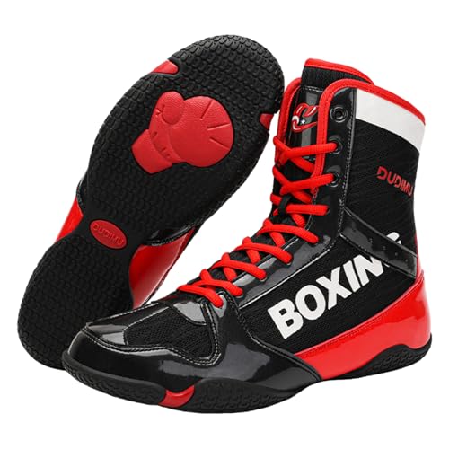 RobustWeg Herren-Wrestling-Schuhe,Wrestling-Boxstiefel,Boxstiefel Herren-Boxschuhe,Leichte Boxschuhe,Atmungsaktiv Und rutschfest FüR Erwachsene,Geeignet for The Boxen,Ringen,Grappling,KäMpfen von RobustWeg