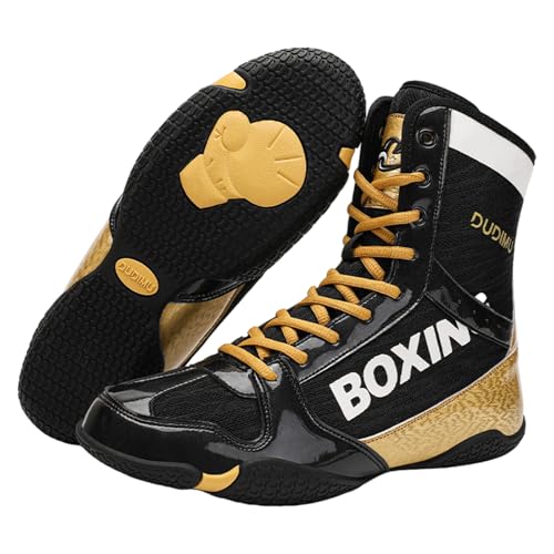 RobustWeg Herren-Wrestling-Schuhe,Wrestling-Boxstiefel,Boxstiefel Herren-Boxschuhe,Leichte Boxschuhe,Atmungsaktiv Und rutschfest FüR Erwachsene,Geeignet for The Boxen,Ringen,Grappling,KäMpfen von RobustWeg