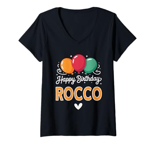 Damen Alles Gute zum Geburtstag Spruch Rocco T-Shirt mit V-Ausschnitt Damen Alles Gute zum Geburtstag Spruch Rocco T-Shirt mit V-Ausschnitt von Rocco Name Spruch für Geburtstag