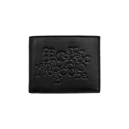 Geldbörse Herren Rocco Barock mit geprägtem Logo 100% Leder Farbe schwarz, Schwarz , L. 12 H 9,5 P. 1,5 Cm, Klassisch von Roccobarocco
