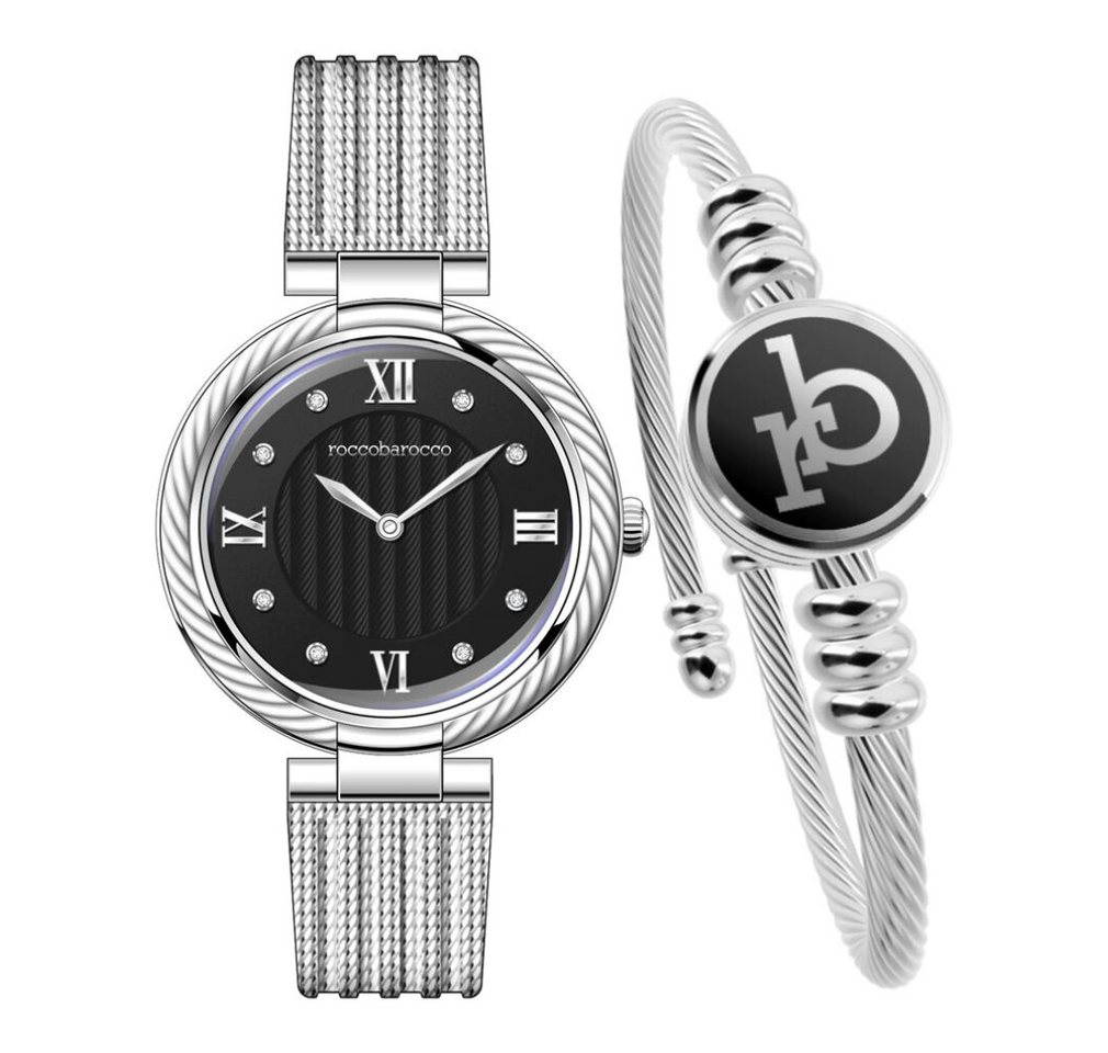 Roccobarocco Luxusuhr Rocco Barocco RB.4469S-01M Damenuhr und Armreif Set von Roccobarocco