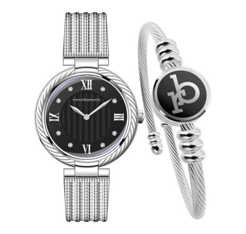 Roccobarocco Luxusuhr Rocco Barocco RB.4469S-01M Damenuhr und Armreif Set von Roccobarocco