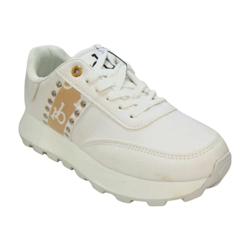 Roccobarocco Weiße Damen-Sneakers RBRSD0257875 Sportschuhe für Damen, weiß, Unterseite aus Gummi, Höhe 5 cm, Weiß, 36 EU von Roccobarocco