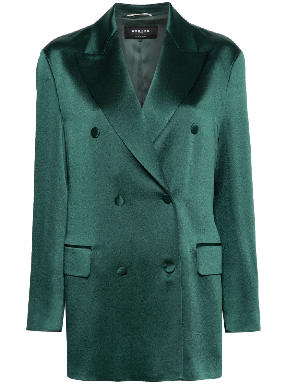 Rochas Doppelreihiger Blazer aus Satin - Grün von Rochas