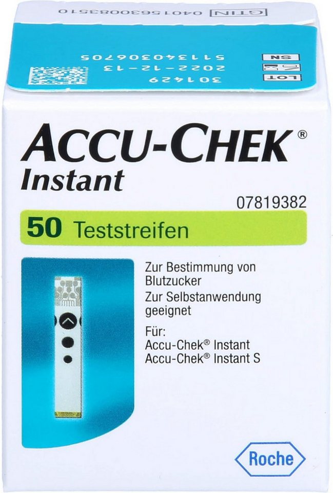 Roche Blutzucker-Teststreifen ACCU-CHEK® Instant Teststreifen, Spar-Packung mit 50-St., Diabeteskontrolle von Roche