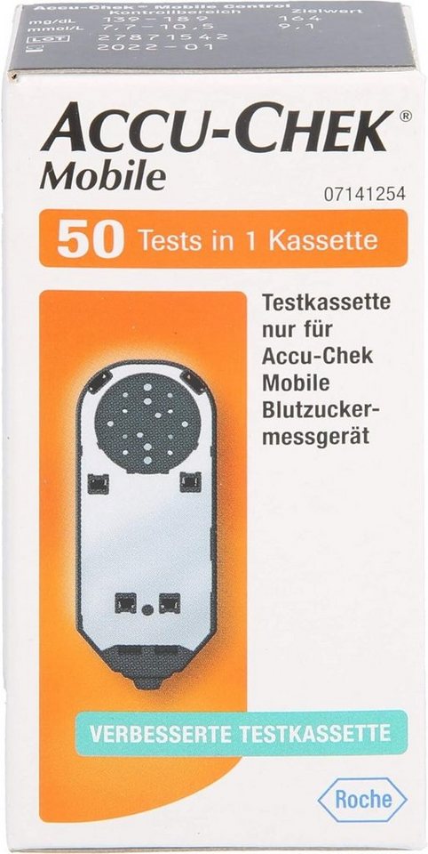 Roche Blutzucker-Teststreifen Accu-Chek Mobile Testkasette, Spar-Set, 50-tlg., Innovatives kontrollieren des Blutzuckerspiegels, Innovative Diabeteskontrolle, Ohne Streifenwechsel von Roche