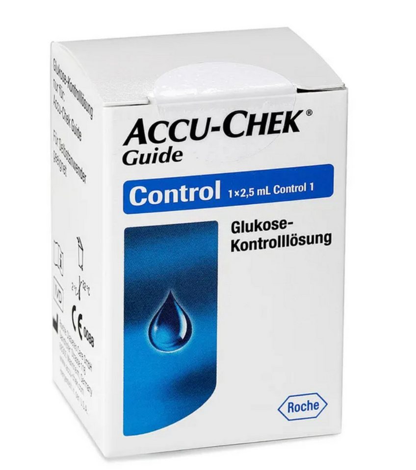 Roche Blutzuckermessgerät Accu-Chek Guide Kontroll-Lösung 2,5ml, Glucoselösung, Diabetes Teststreifen prüfen, Kontrolllösung für Blutzuckergeräte von Roche
