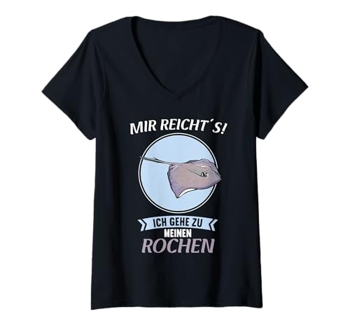 Damen Rochen T-Shirt mit V-Ausschnitt Damen Rochen T-Shirt mit V-Ausschnitt von Rochen Tier Shop