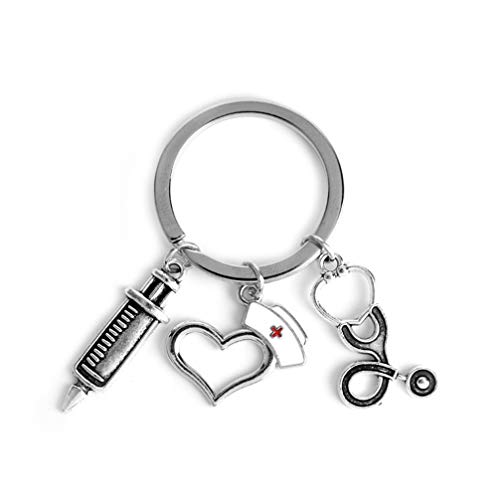 Rocita Krankenschwester Keychain Neuheit Stethoskop Spritze Liebe Herz Krankenschwester Kappe Anhänger Schlüsselanhänger Metall Schlüsselanhänger Hängen Anhänger für Arzt Krankenschwester Geschenke Rocita Krankenschwester Keychain Neuheit Stethoskop Spritze Liebe Herz Krankenschwester Kappe Anhänger Schlüsselanhänger Metall Schlüsselanhänger Hängen Anhänger für Arzt Krankenschwester Geschenke von Rocita