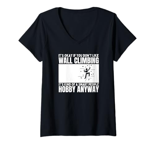 Damen Wall Climbing Is For Smart People Lustiges Bouldern T-Shirt mit V-Ausschnitt Damen Wall Climbing Is For Smart People Lustiges Bouldern T-Shirt mit V-Ausschnitt von Rock Climbing And Bouldering Gifts For Men