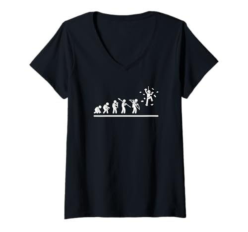 Damen Wandklettern Evolution Männer Frauen Lustig Bouldern T-Shirt mit V-Ausschnitt Damen Wandklettern Evolution Männer Frauen Lustig Bouldern T-Shirt mit V-Ausschnitt von Rock Climbing And Bouldering Gifts For Men