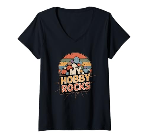 Damen My Hobby Rocks Lustiges Gesteinssammeln | Geologie T-Shirt mit V-Ausschnitt Damen My Hobby Rocks Lustiges Gesteinssammeln | Geologie T-Shirt mit V-Ausschnitt von Rock Collecting Humor Designs for Rockhounds