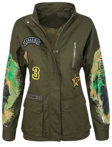 Damen Army-Style Jacke Übergangs Jacke D-291 [NK-3126 Khaki S] von Rock Creek Selection