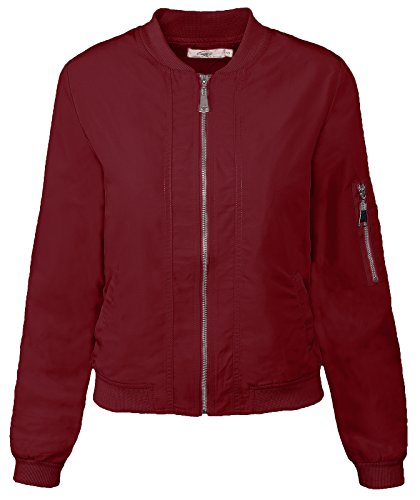 Rock Creek Selection Damen Bomberjacke Old School Bikerjacke Piloten Fliegerjacke Übergangsjacke D-179 S-XL [D-179 / WJ-5939 Bordo Gr. S] von Rock Creek Selection