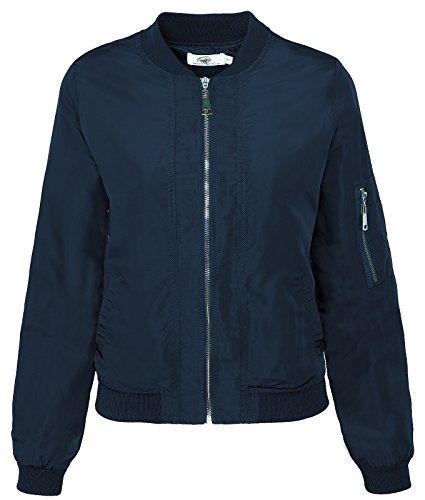 Rock Creek Selection Damen Bomberjacke Old School Bikerjacke Piloten Fliegerjacke Übergangsjacke D-179 S-XL [D-179 / WJ-5939 Navy Gr. S] von Rock Creek Selection