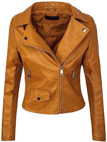 Rock Creek Selection Damen Biker Jacke Lederjacke D-271 [PU-2221B Camel 36] von Rock Creek Selection