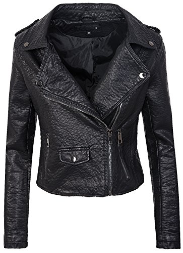 Rock Creek Selection Damen Biker Kunstleder Jacke D-286 [PU-1964 Schwarz 38] von Rock Creek Selection