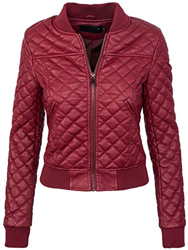 Rock Creek Selection Damen Bomberjacke Kunstleder Jacke D-299[PU2380 Weinrot 42] von Rock Creek Selection