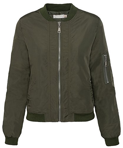 Rock Creek Selection Damen Bomberjacke Old School Bikerjacke Piloten Fliegerjacke Übergangsjacke D-179 S-XL [D-179 / WJ-5939 ArmyGreen Gr. M] von Rock Creek Selection