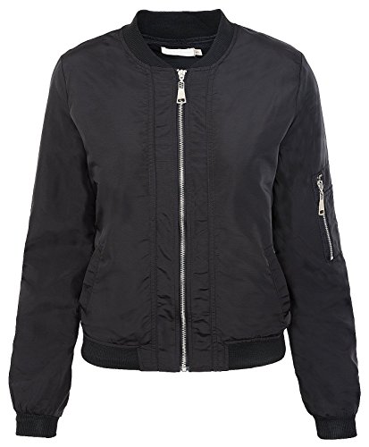 Rock Creek Selection Damen Bomberjacke Old School Bikerjacke Piloten Fliegerjacke Übergangsjacke D-179 S-XL [D-179 / WJ-5939 Black Gr. XL] von Rock Creek Selection