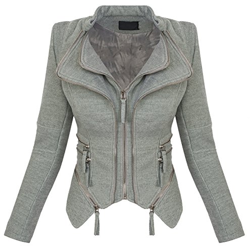 Rock Creek Selection Damen Kunstleder Jacke Sommer Übergangs Kunst Leder Biker Jacket D-370 [WS-935 Grau L] von Rock Creek Selection