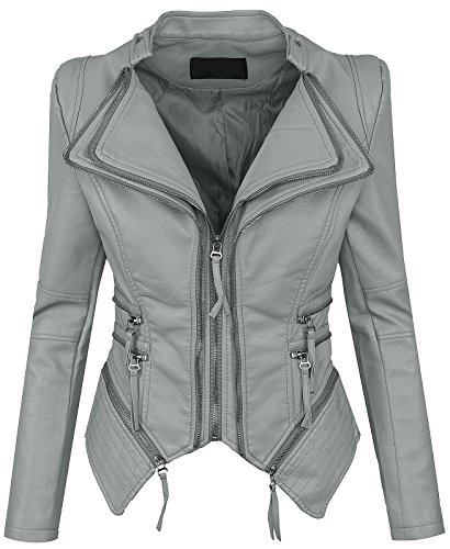 Rock Creek Selection Damen Kunstleder Jacke Übergangs D-305 [WS-901 Grau L] von Rock Creek Selection